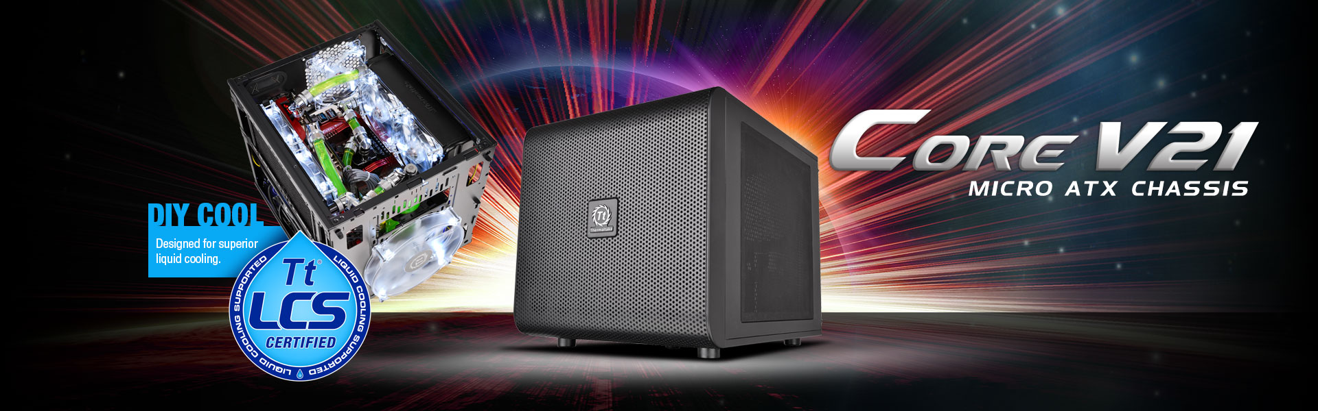 Thermaltake Releases New Stackable Core V21 Micro M-ATX Chassis with