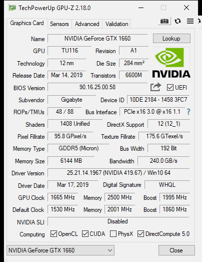 Gigabyte nvidia geforce gtx 1660 oc 6gb cheap