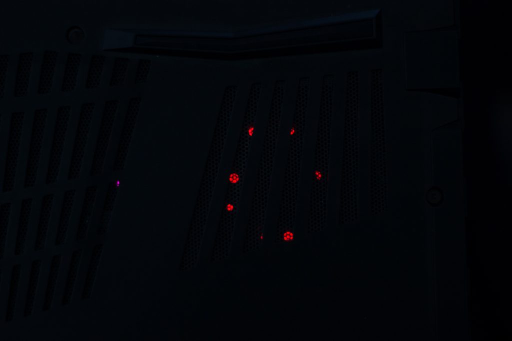 light glowing through fan grill